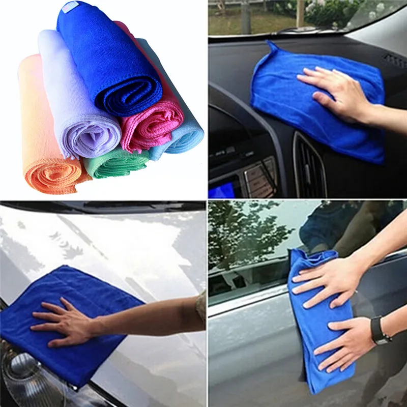 

10pcs 25*25cm Microfiber Car Cleaning Towels Thick Plush Soft Absorbent Washing Cloth Car Care Wax Polishing Detailing Towel