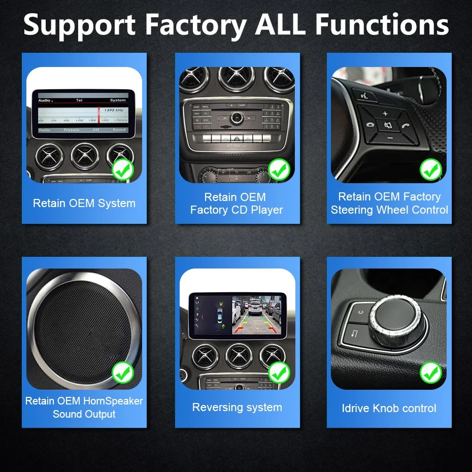 12,5" Wireless Carplay Android Auto Linux Autoradio-Bildschirm für Mercedes Benz GLK Klasse X204 2008-2012 Bluetooth Airplay Autolink – Detail 4