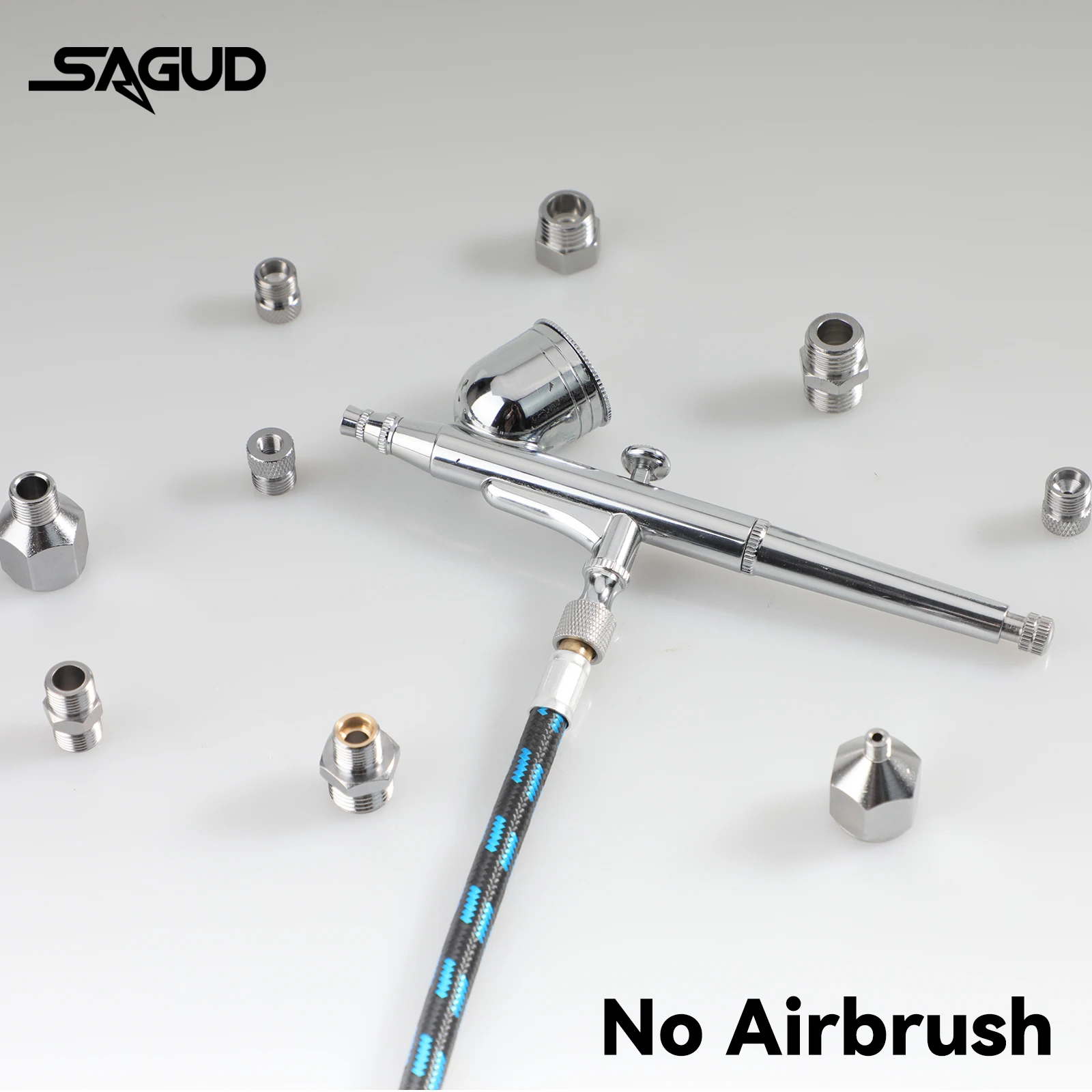 SAUGD 9PCS/Set Airbrush Adaptor Fitting Accessories Replacement Kit Coupling Connector Tool For Compressor and Air Brush Hose 5