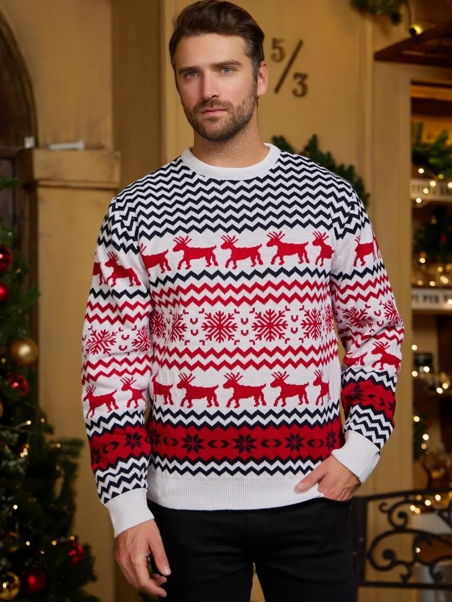 Christmas Couples Matching Sweaters 2022 New Years Clothes Women Men UniTurtleneck Warm Thicken Jumpers Knitwear Pul