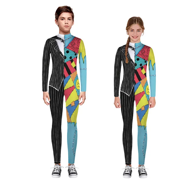 The Nightmare Before Christmas Jack Sally Cosplay Costume Zentai Outfits Uniform Jumpsuit Bodysuit Catsuit Adult Kids Halloween - Image 6