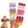 100PCS Colorful Dog Bow Hairpin Fashion Pure Bow Hair Clips for Small Dogs Cute Puppy Cat Headwear Dog Grooming Hair Accessories