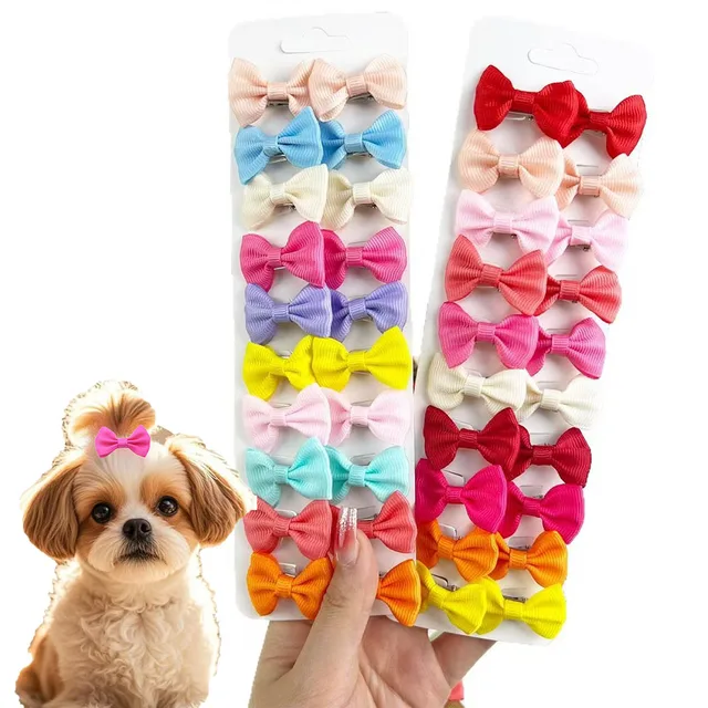100PCS Colorful Dog Bow Hairpin Fashion Pure Bow Hair Clips for Small Dogs Cute Puppy Cat Headwear Dog Grooming Hair Accessories