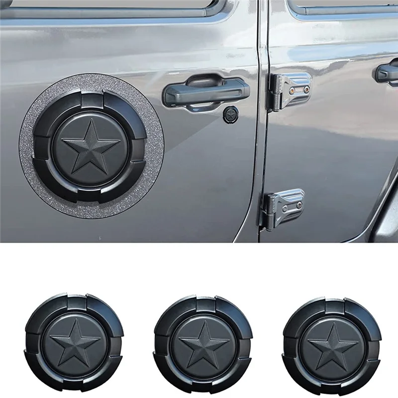 

Door Key Jack Trim Cover for 1997-2022 Jeep Wrangler TJ JK JL & Gladiator JT, Matte Black, Pentagram