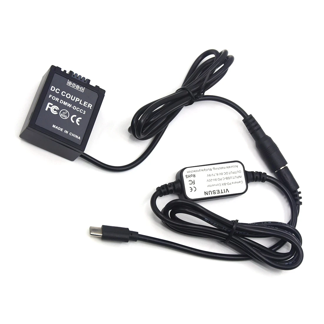 Dmw-Dcc3 Dc Accoppiatore Dmw-Blb13 Batteria Fittizia Usb Tipo C Usb-Pd Convertitore A Cavo Dc Per Panasonic Lumix Dmc-G1 Gh1 Gf1 G2 G10