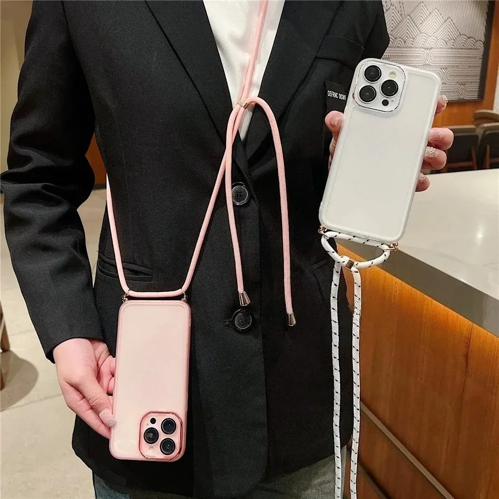 Versatile Crossbody Necklace Lanyard Phone Case with Lens Protection Cover