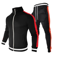 2022 Men Tracksuit Casual Brand Hoodies Men’s Sets Zipper Jacket 2 Piece+Pants Striped Gym Sports Suit Male Hip Hop Streetwear