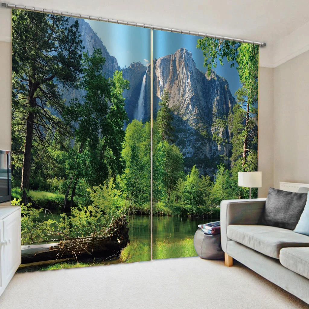 Landscape Painting Series Natural Scenery Sunshade Curtain Bedroom Living Room Home Decoration Window Curtain 3