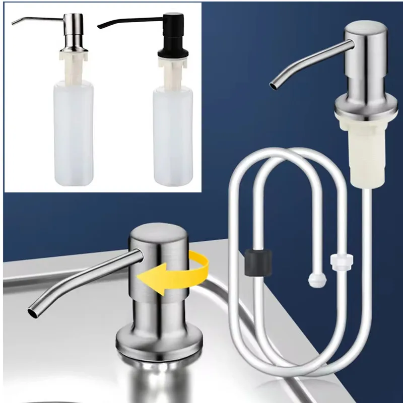 Stainless Steel Liquid Soap Dispenser Pump Kitchen Sink Hand Pressure Liquid Dispenser Kitchen Hardware Accessories 1