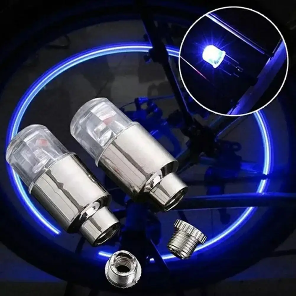 2PCS Colorful LED Wheel Light Valve Caps