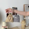 Small Corduroy Coin Purse Key Earphone Drawstring Storage Bag Women Girls Jewelry Lipstick Cosmetic Tote Rope Pouch String Bags 6
