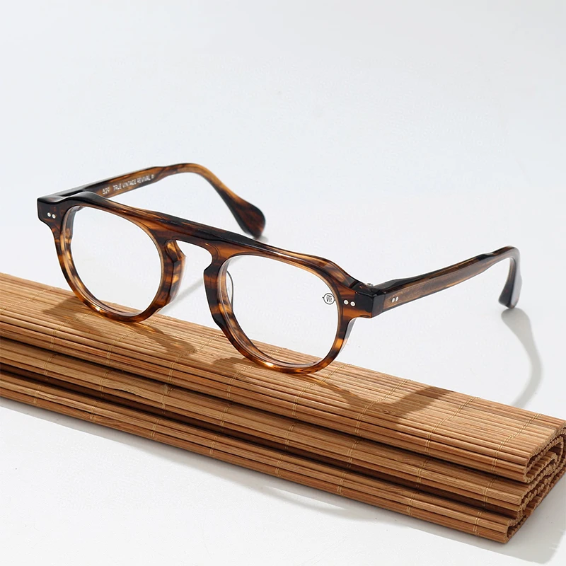 

Retro acetate Round glasses frame Personality men women High Quality optical Myopia prescription eyewear handmade eyeglass