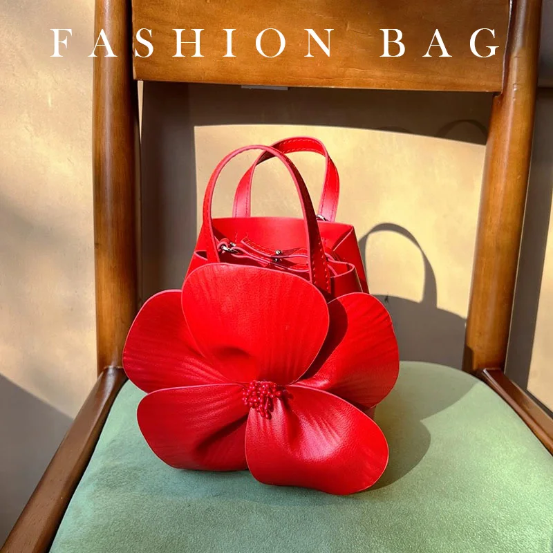 

2024 New Women's Elegant Handbag Party Evening Shoulder Bags Design Flower Clutches Bag Small Tote Wedding Purse GirlsRed