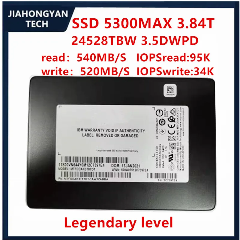 

Original New For Micron 5300MAX 3.84T 2.5-inch SATA write intensive enterprise SSD solid state drive For IBM custom version
