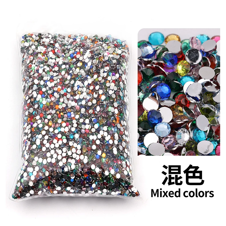 Variety Pack of Small Resin Rhinestones for Nail Art and DIY Crafts - Bulk Wholesale Flat Back Crystals