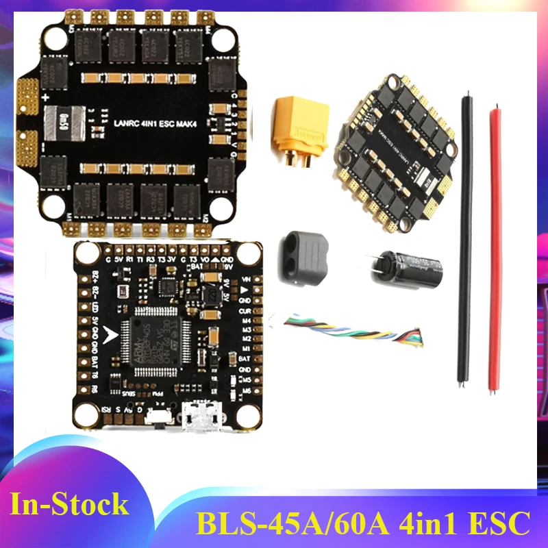 Nuovo Bls-45A/60A 4 In1 Esc Osd Con Brushless Esc Stack/Power Tower Per Rc Qav/Zmr 210 230 250Mm Rc Drone