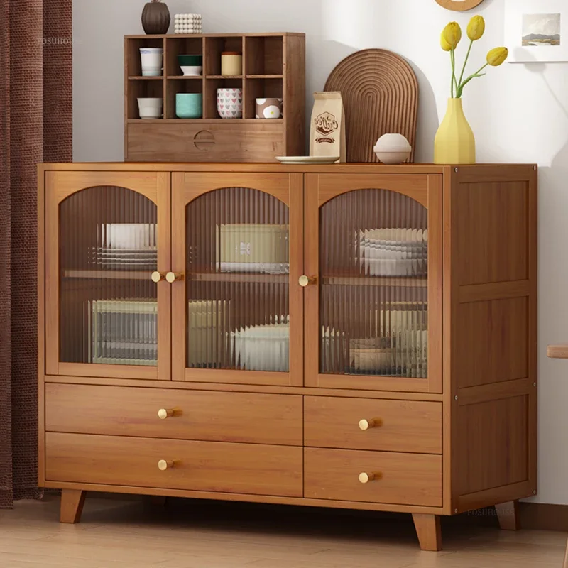 Creative New Chinese Style Sideboard for Entrance Hall with Drawer Kitchen Cabinets Bamboo Simple Design Cabinet for Dining Room