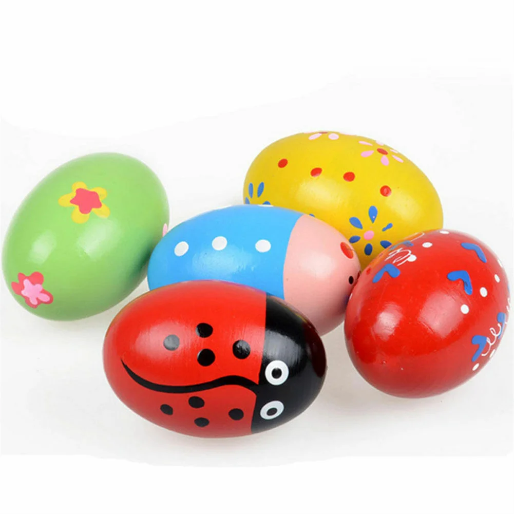 Drum Percussion Accessories Music Shaker Egg Wooden 1 Pc Baby Colorful Durable Handy Musical Percussion Rattle Replacement Classroom Musical Instrument