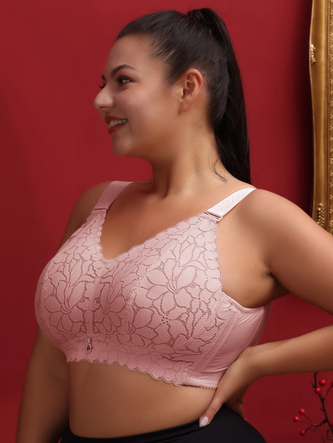 No steel ring underwear, large chest, small appearance, anti sagging, full cup ultra-thin adjustable bra, gathered and gathered 5