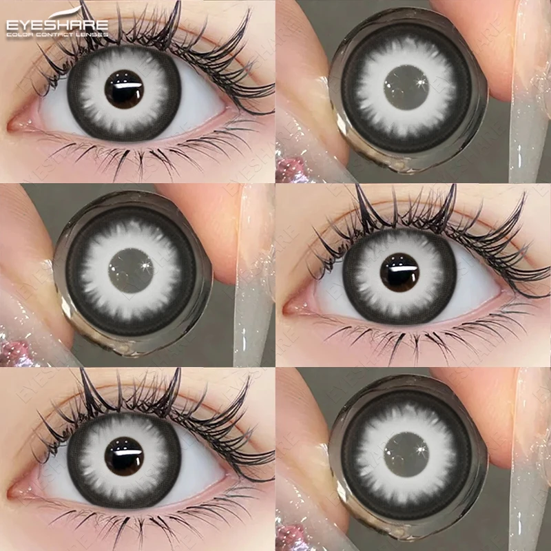 EYESHARE Cosplay Weiße Kontaktlinsen für Augen 1 Paar farbige Anime-Linse Augen-Make-up Schüler verrückte Halloween Damen Herren Accessoires – Detail 21