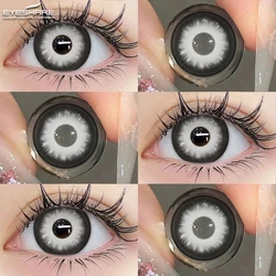EYESHARE Cosplay White Contact Lenses - Colored Anime Eye Makeup for Halloween Accessories (HD53 - BLACK)