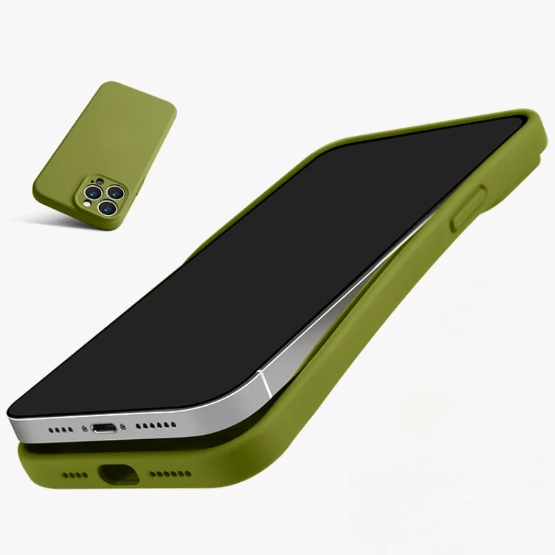 Chic Pink Liquid Silicone Phone Case with Matte Soft Bumper