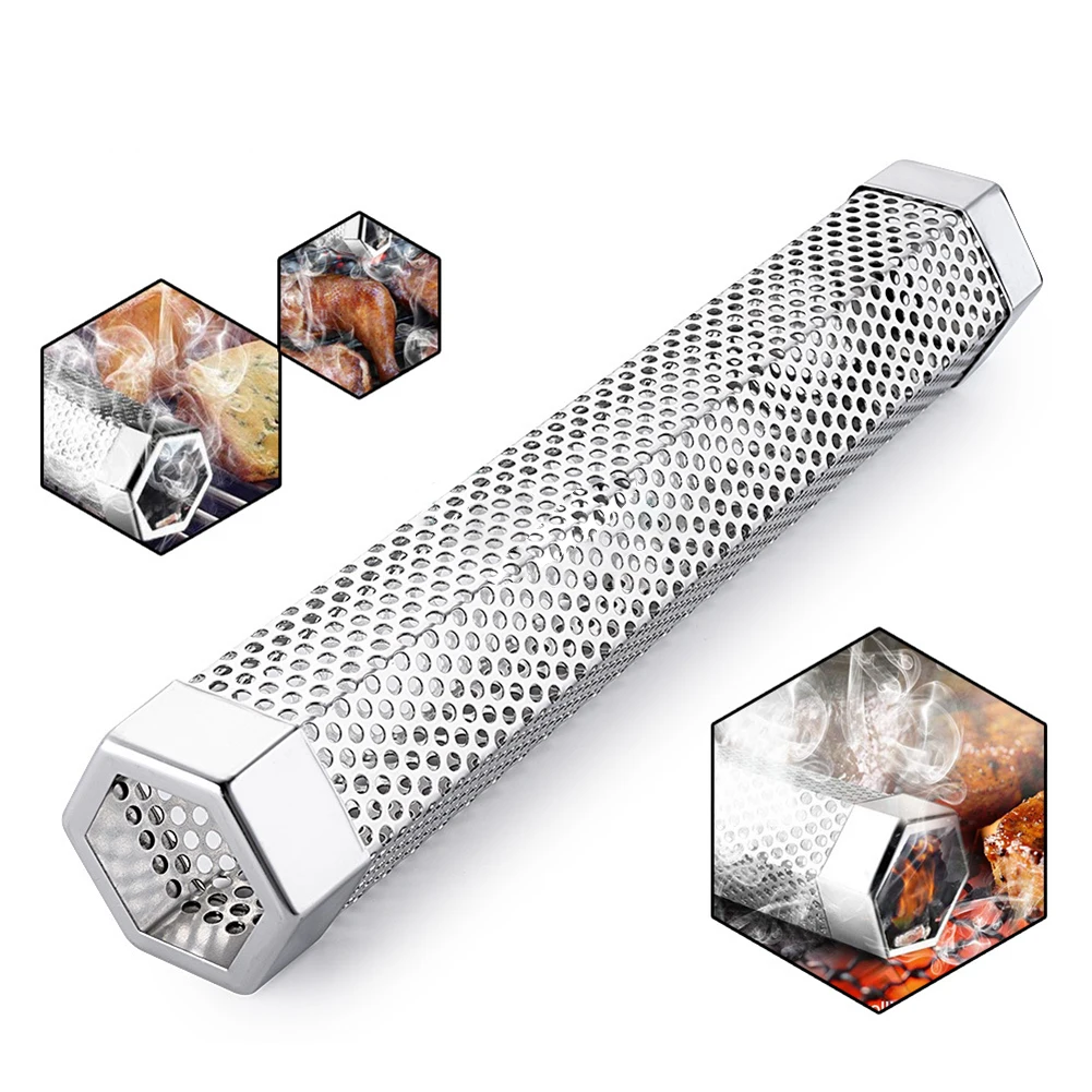 Accessoires pour barbecue en acier inoxydable, maille ronde, carré perforé,  Tube de fumée, générateur de gril, outil de filtre de fumée 1 pièce -  AliExpress