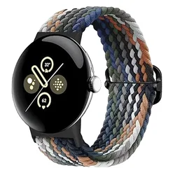 Braided Solo Loop Elastic Nylon Bracelet - Pixel watch (Denim Colorful B)