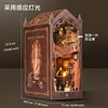 DIY Book Nook Wooden Miniature Model Kit Magic Library Casa Bookend Assembled 3D Puzzle Bookshelf Home Decor Friends Gifts 6