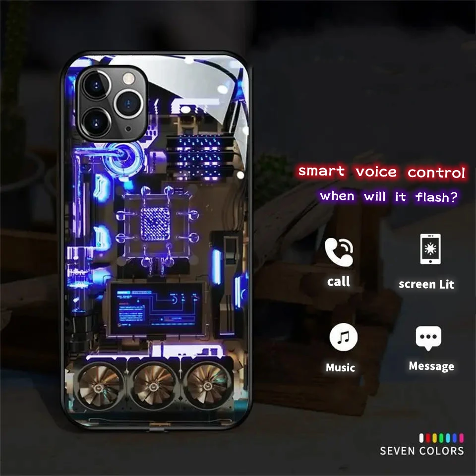 Luxury Circuit LED Light-Up Flash Phone Case with Smart Control