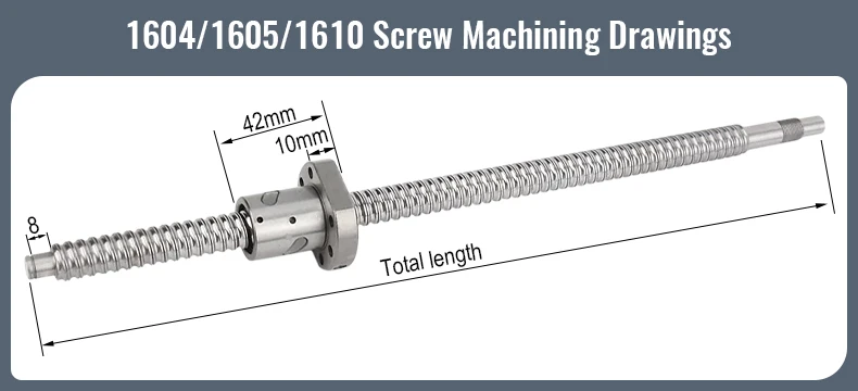 2 Stück HGR20 Linearführungen + 4 Stück HGH20CA HGW20CC Blöcke Wagen + 1 Set Kugelumlaufspindelsatz SFU1605 / SFU1604 / SFU1610 für CNC-Teil – Detail 15