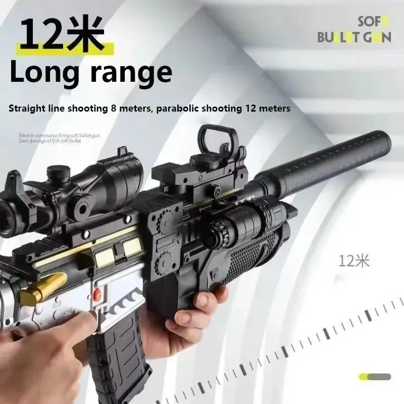 Toy Guns M416 Soft Bullet Shell Air Gun Weapons Electric Manual 2 Modes Shooting Toy Pneumatic Gun for Adults Kids Outdoor Games 4