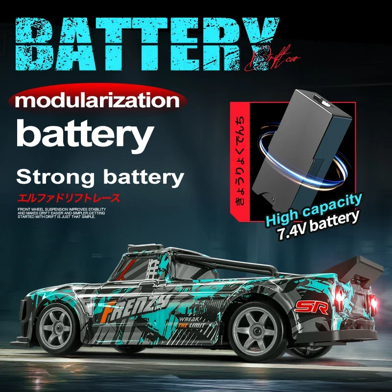 RC Car 1/16 4WD Drift Light Racing Remote Control Car High Speed Four Wheel Drive Radio Controlled Mini Car Model Boy Toy Gift 4