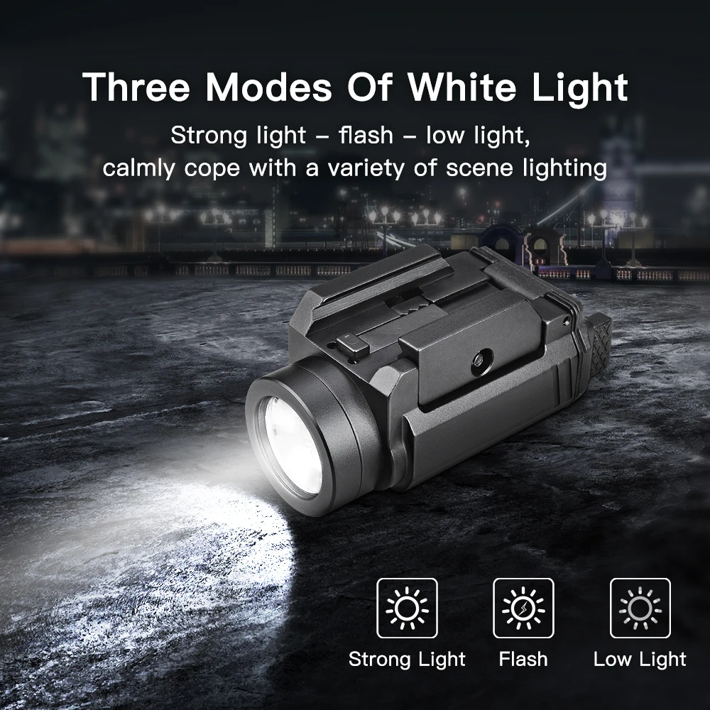 Aluminum Tactical Flashlight for Pistol Shooting with 1000 Lumens LED