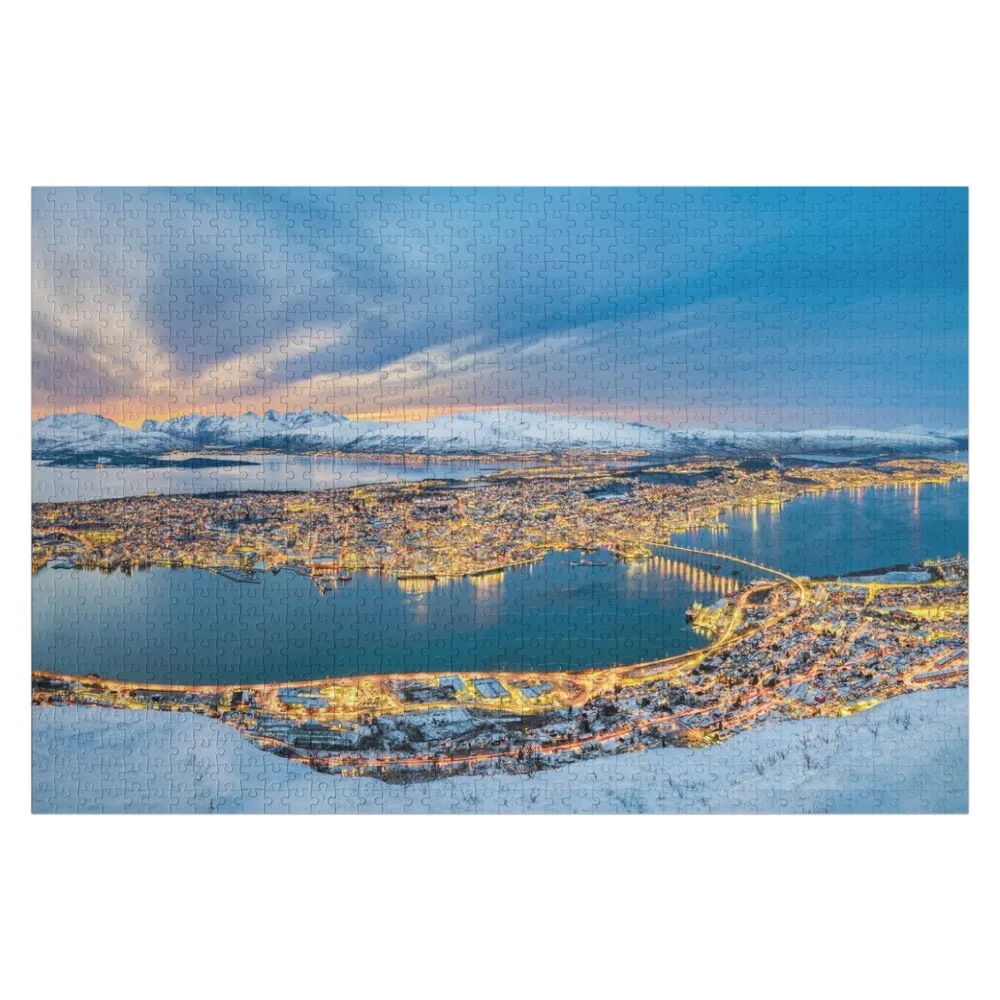 Winter panorama of Tromso, Norway Jigsaw Puzzle Customizable Gift Personalized Gift Ideas Anime Personalized Child Gift Puzzle norway