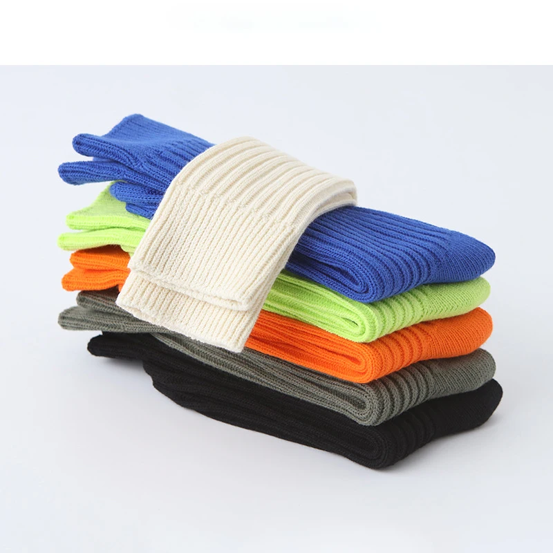 Solid Color Socks Women Middle Tube Men Pure Cotton Winter