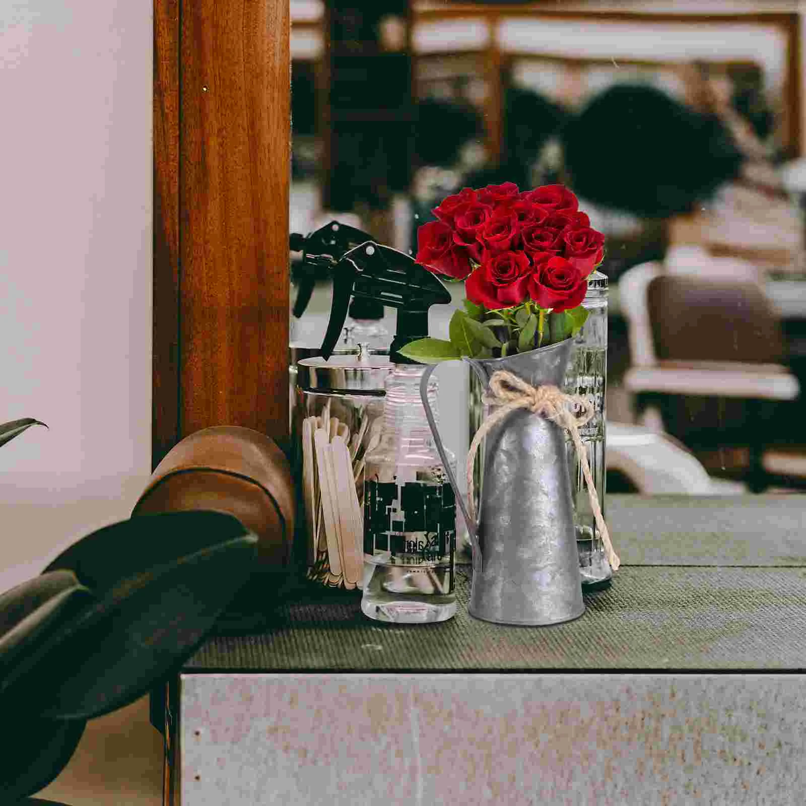 

Flower Bucket Retro Iron Bucket Flower Pot Vase Decoration Ornaments Rural Style Milk Pot Bucket for