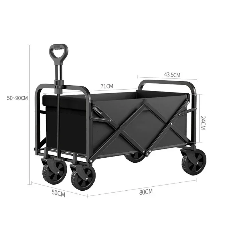 Folding Beach Wagon Cart Collapsible Heavy Duty Outdoor Camping Garden Utility