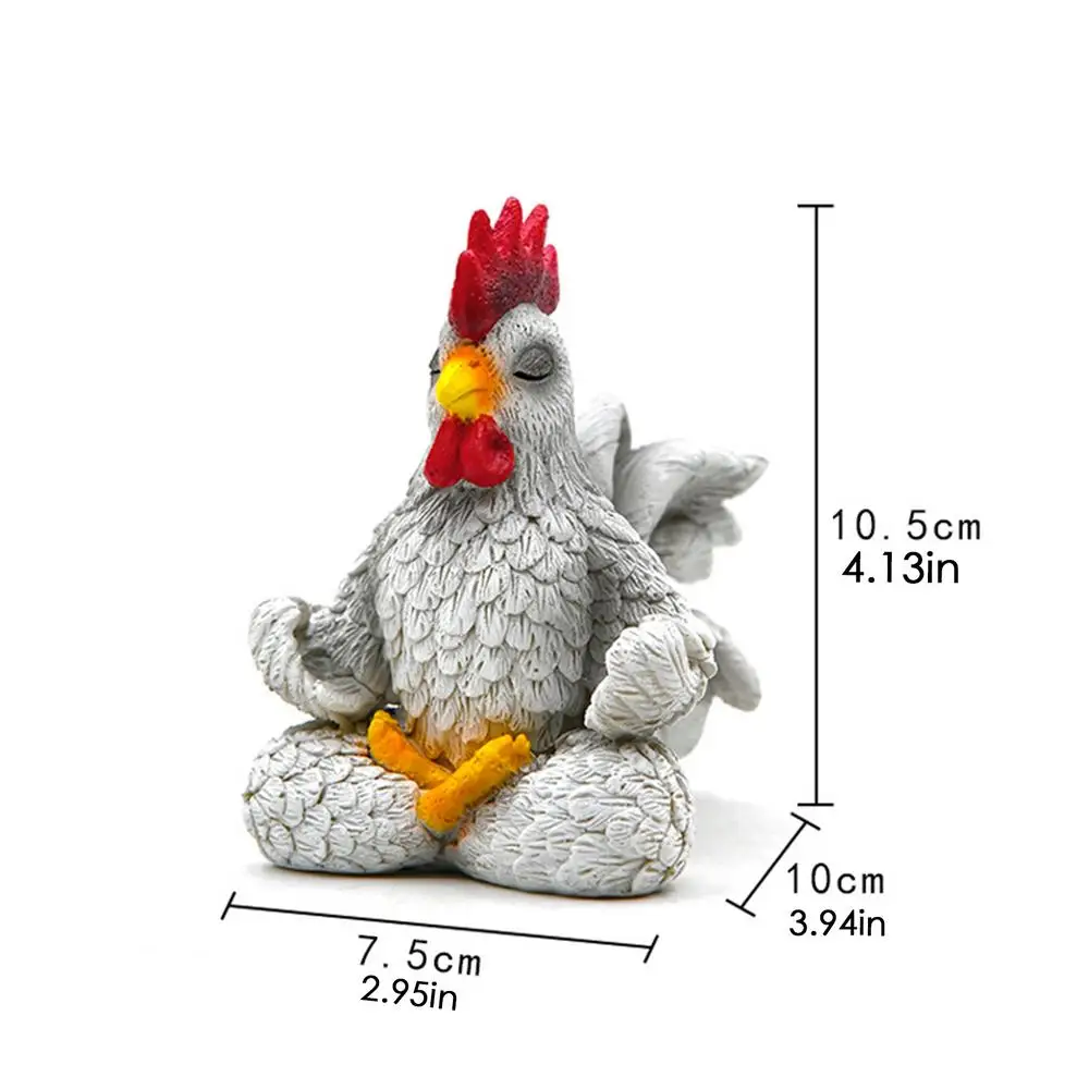 Statue De Coq En Métal Pour Jardin - Décoration Extérieure Colorée, Environ 30 Cm