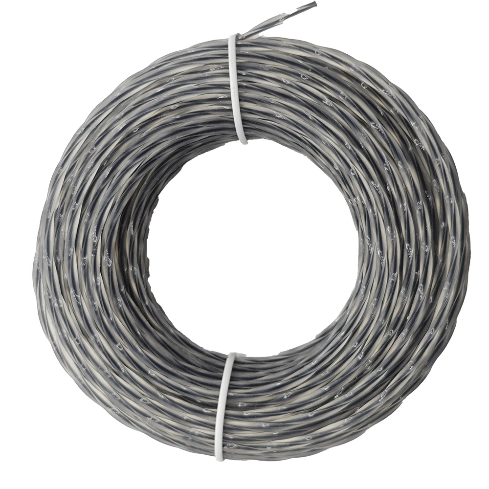 3.0mm*15m Mowing Nylon Grass Trimmer Rope Brush Cutter Strimmer Line Two Color Spiral Mowing Wire Lawn Mower Accessory