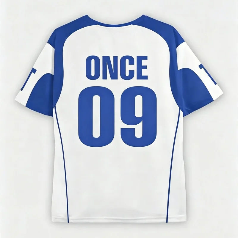 Nuova Moda Estiva: T-shirt Sportiva Unisex a Contrasto Blu e Bianco, Magliette a Maniche Corte per Uomo, Donna e Bambini - immagine 4