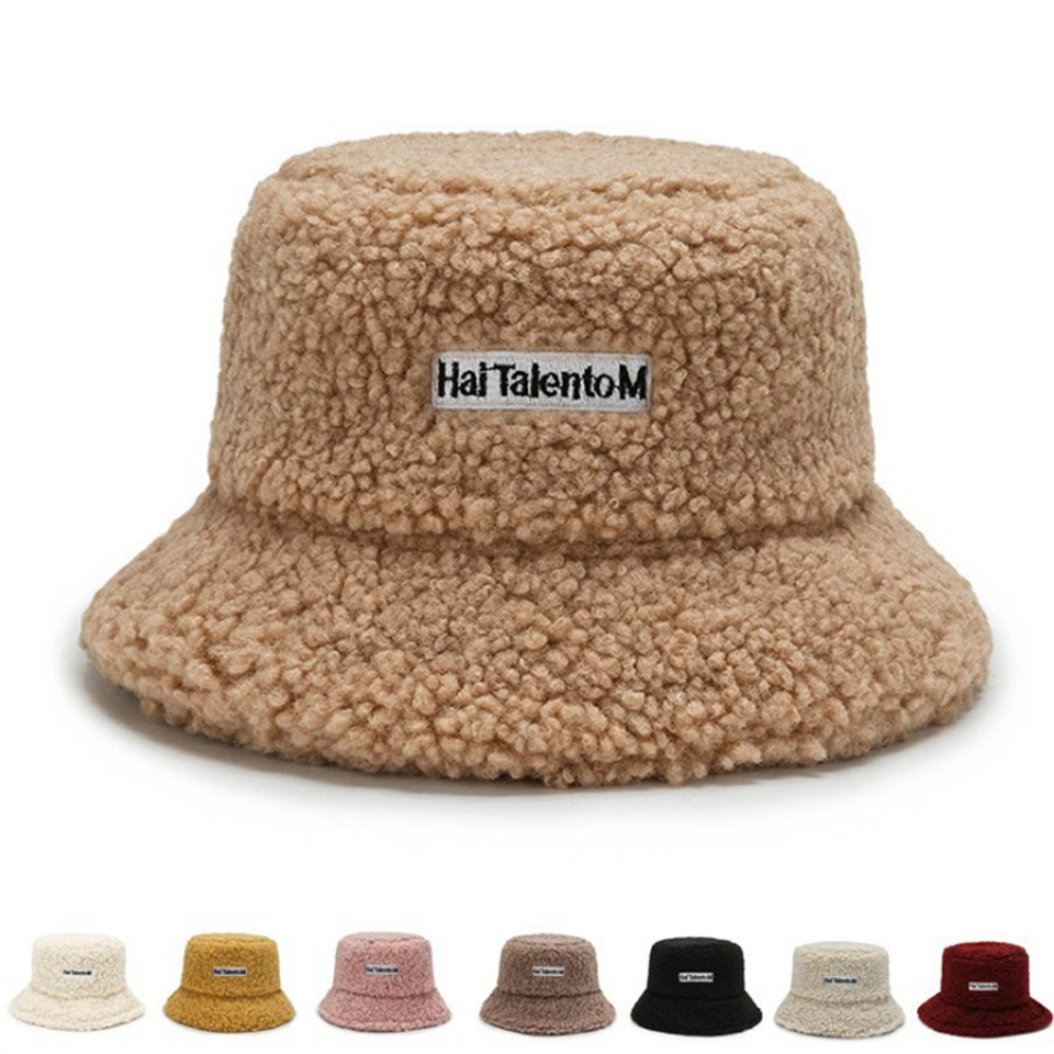 Winter Warm Fleece Bucket Hat for Men Women Cold Resistant Fashion Fisherman Cap Trendy Sunshade