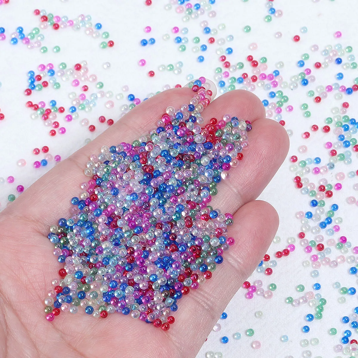 Colorful Tiny Glass Bubble Beads for DIY Crafts and Home Decoration