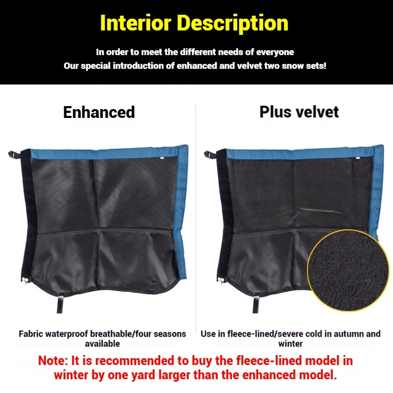 Outdoor Warmers Leg Cover Gaiters Thicking Waterproof Long Tube Mountain Leggings Climbing Hunting Boot Legs Cover Protection