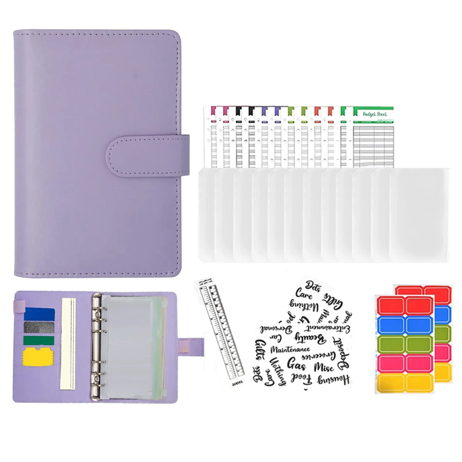 

Папка для денег с конвертами, органайзер для денег A6, для экономии денег и управления финансами (фиолетовый)