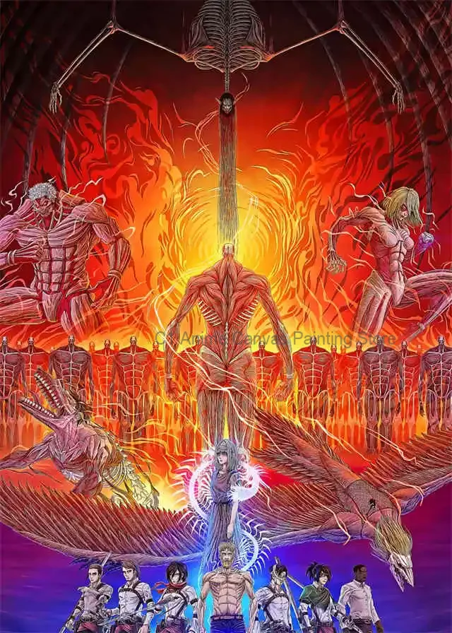 Anime Attack on Titan Final Season Aesthetic Canvas Art