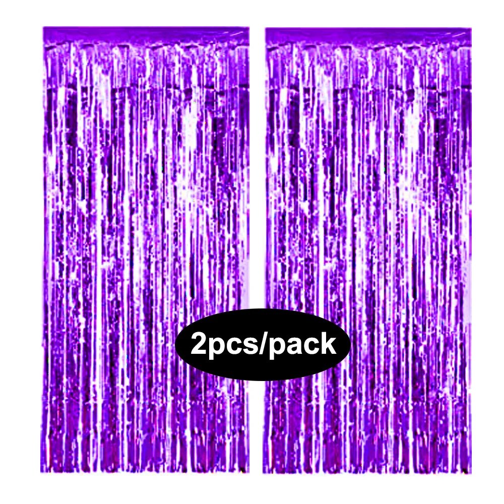 Glamorous Multi-Color Foil Fringe Curtain Set for Party Backdrop Decorations