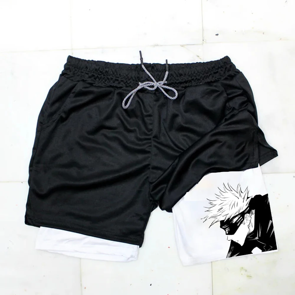 Men Running Shorts Summer Sportswear Short Pant 2 In 1 Training Workout Male Gym Fitness Sport Shorts 5