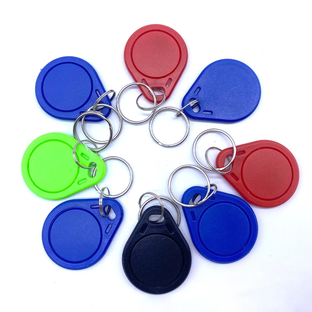 10pcs 125KHz T5577 Keyfobs Rewritable Duplicate Tag 5200 Proximity Copy Access Card ID Token Ring RFID Cloner Keychain