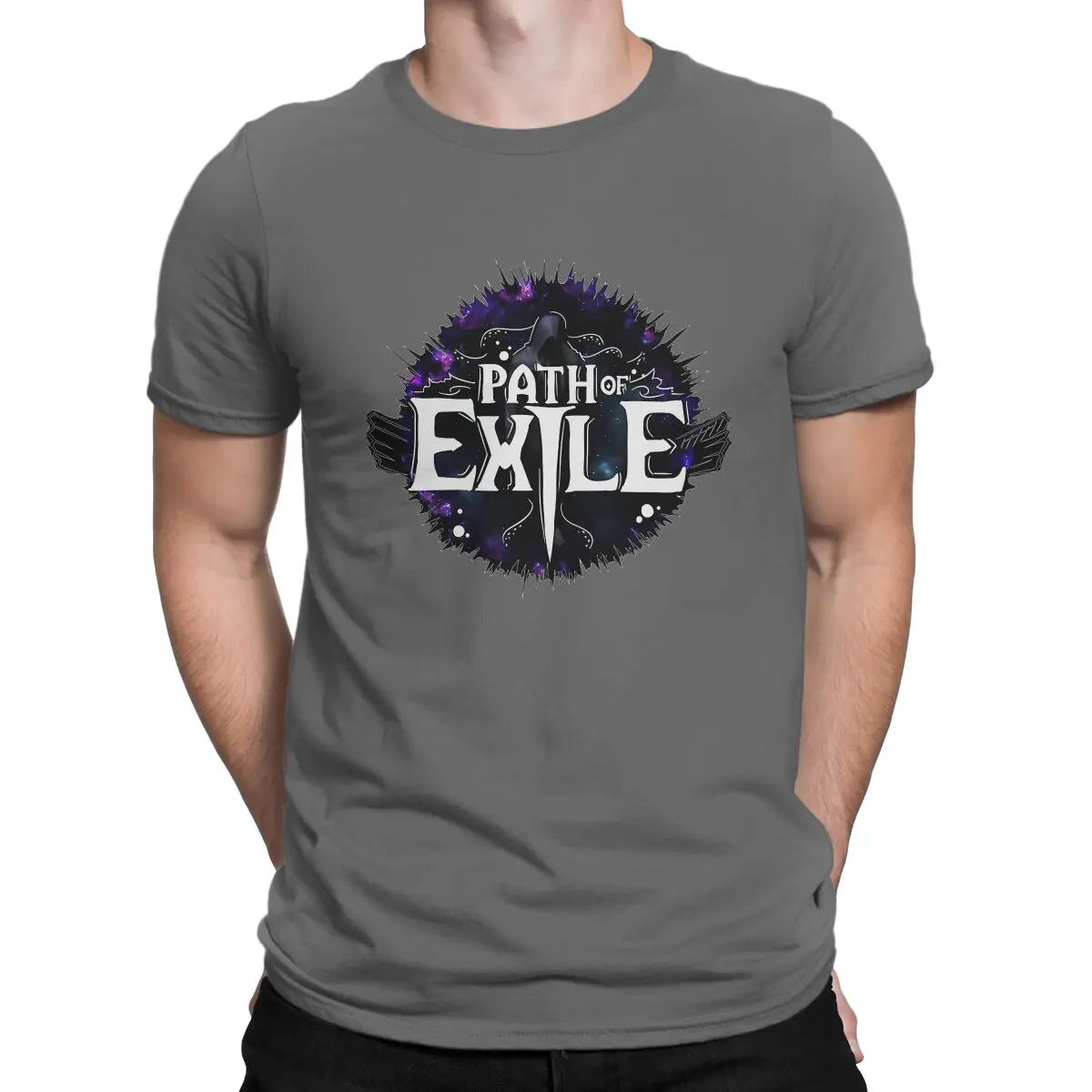 thumbnail image 1 of Camiseta de hombre con fondo moldeador, fresca y única, de algodón puro, de manga corta, de Path of Exile, cuello redondo, tallas 4XL y 5XL., 1 of 7